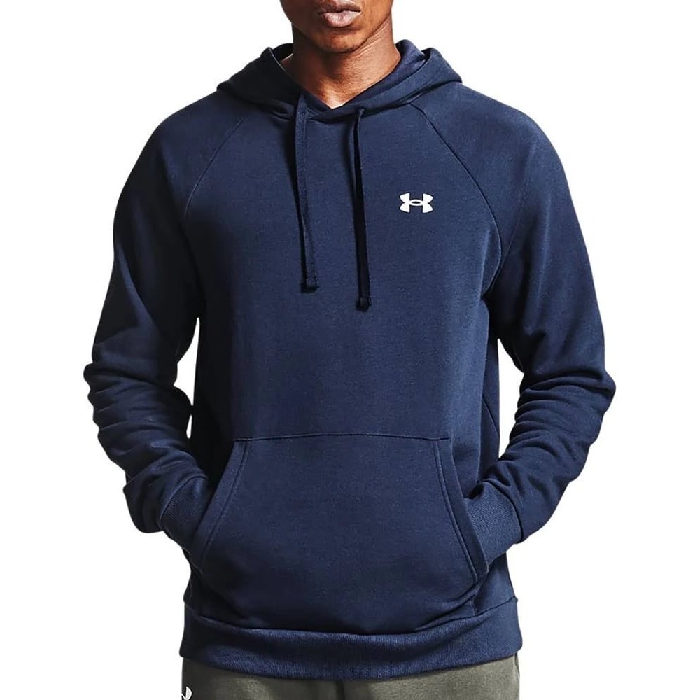 Under Armour Mens Rival Cotton Hoodie Academy Blue 1366723-408 Small NWT